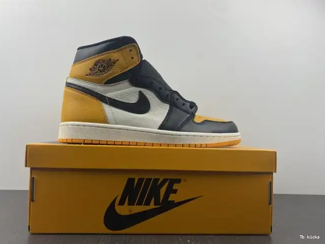 Cheap TBK Yellow Air OG 1 High 555088-711 Toe Jordan 0602